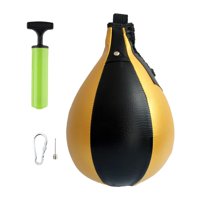 Magideal - Bolsa De Boxeo De Material Cuero Pu, Bolsa De Boxeo, Speedball, Resistente, Giratoria, Para Colgar, Para Entrenamiento Físico, Mma, Boxeo, Thai Caseing Thai , Oro Negro
