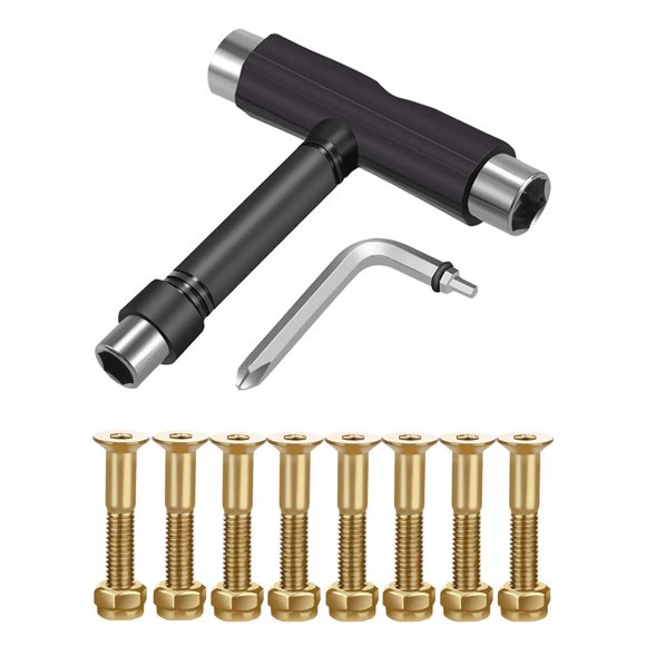 Set de Herramientas para Skateboard C&Xanadu 8 Piezas Tornillos Dorados