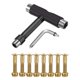 thumbnail image 1 of Set de Herramientas para Skateboard C&Xanadu 8 Piezas Tornillos Dorados, 1 of 7