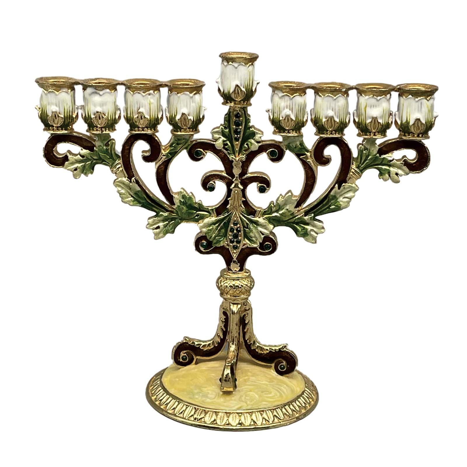 Magideal - Candelabro Hanukkah Menorah, Candelabro De Escritorio, Candelabro De 9 Ramas Para Decoración De Aniversario De Chimenea De Navidad