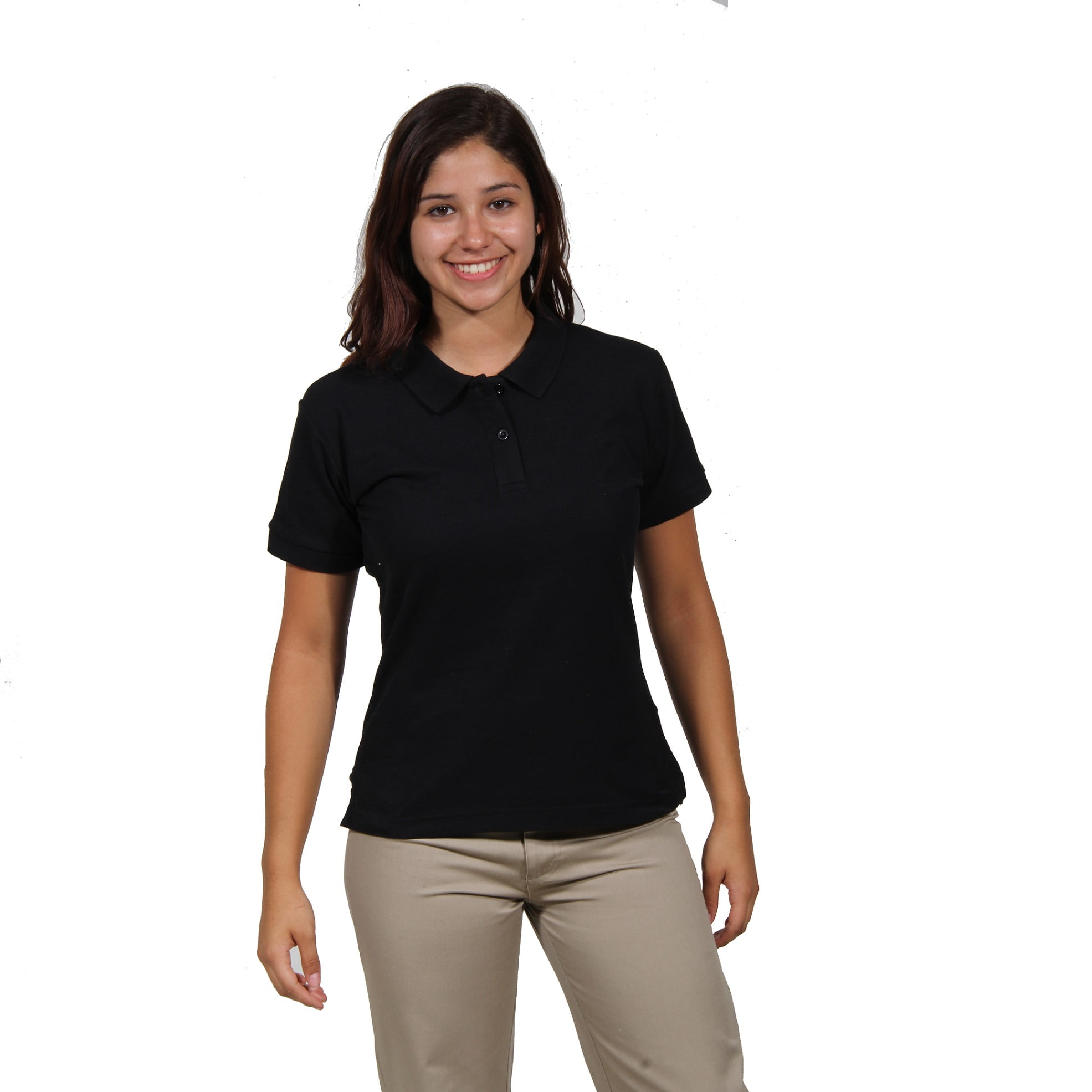 90 Grados - Polera Pique Mujer Manga Corta Negro Protección Uv