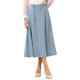 thumbnail image 1 of Falda de línea A para mujer INSPIRE CHIC, cintura alta elástica, falda maxi con bolsillos L azul polvoriento, 1 of 5