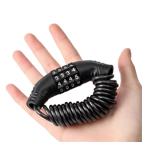 Xusx111 - Cerradura Del Casco De La Motocicleta De 2 Piezas, Cerradura Del Casco De La Bicicleta, Cerradura Del Cable Pequeño De 4 Dígitos, Equipaje Retráctil, Cochecito, Negro