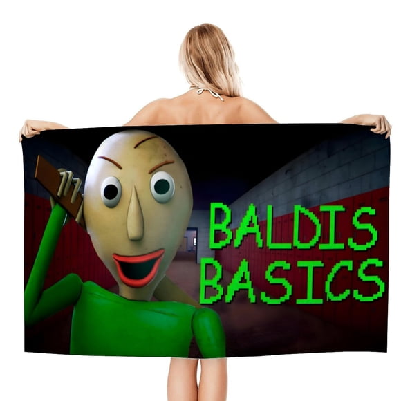 Baldi's Basics Toalla de playa de secado rápido con diseño temático, regalo para mujeres y niñas, ideal para cumpleaños, fans, amantes de la música, uso en la playa o al aire libre, 78 × 160 cm