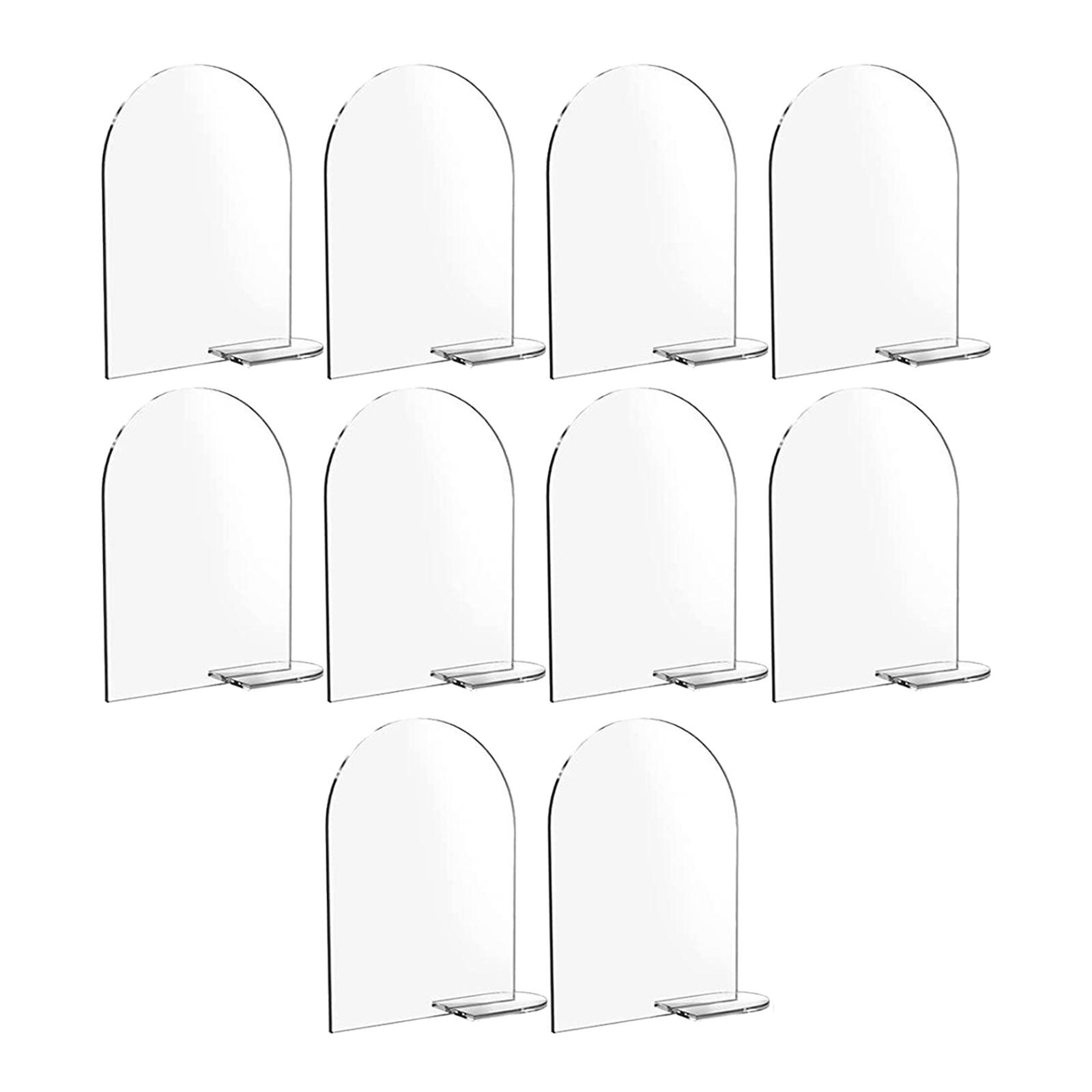 Magideal - Soporte Para Tarjetas De Lugar De 4 ""X 6"" Etiqueta De Nombre De Invitado Centros De Mesa Decoración Carteles De Acrílico En Blanco Titular Para Bodas , 10 Piezas