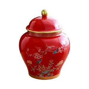 Magideal - Jarro De Jengibre De Cerámica Florero De Cerámica Decorativo Decoración Para El Hogar Arreglo Floral Almacenamiento De Té Recipiente De Té Tradicional