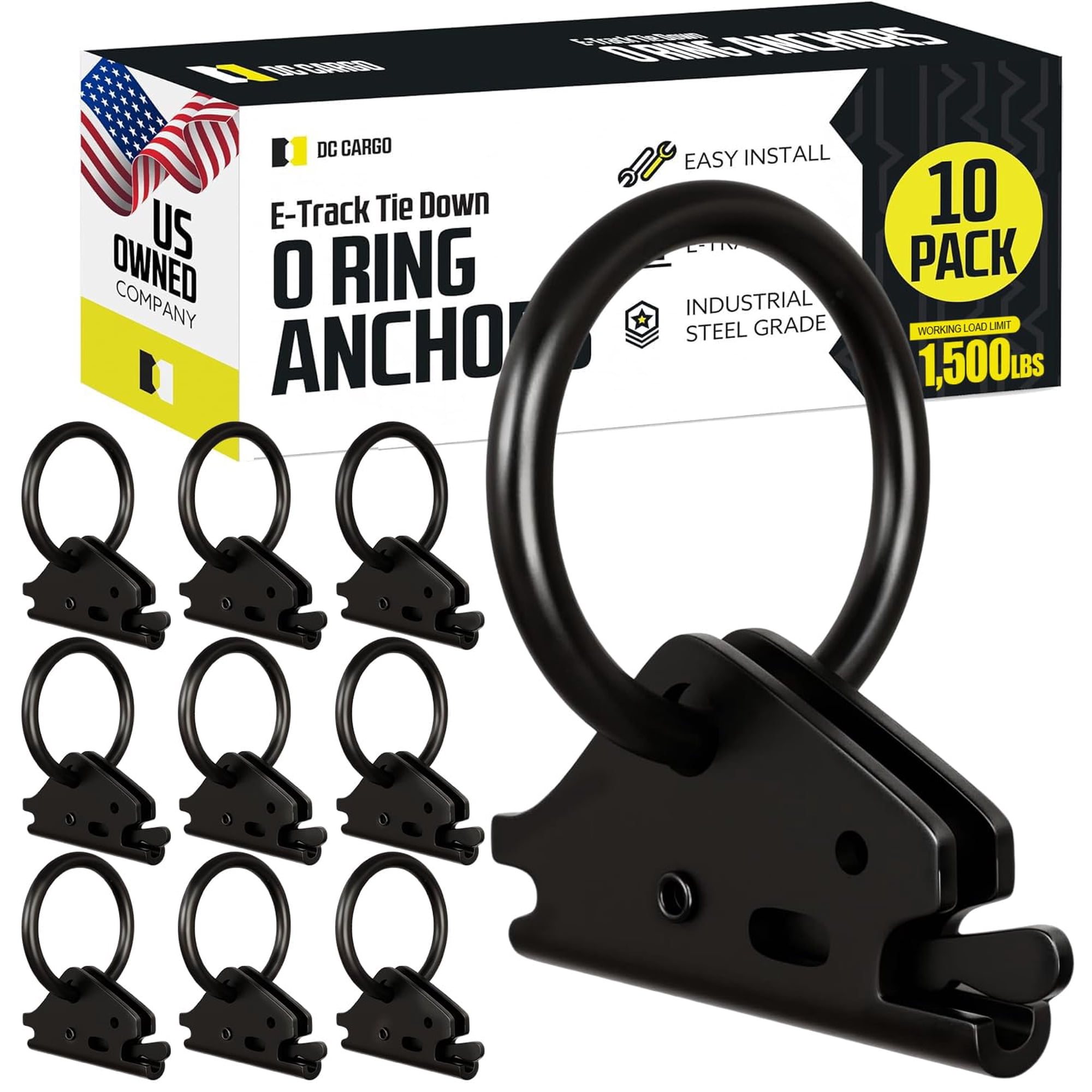 Dc Cargo Mall - Anclajes E Track O Ring Anchors Dc Cargo De Acero Pesado (paquete De 10)