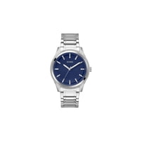 Reloj Guess Para Hombre En Tono Plateado Con Esfera Azul, Caja De 44 Mm Y Pulsera De 20 Cm