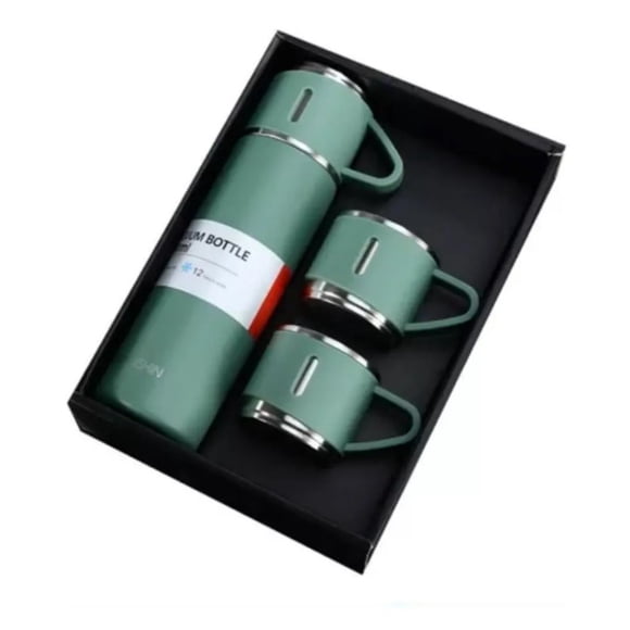 Termo Estuche mas 2 tazas 500ml Verde