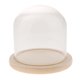 thumbnail image 2 of cúpula de vidrio de madera con base de madera vaso de vidrio cubierta de vidrio florero titular d, 2 of 5