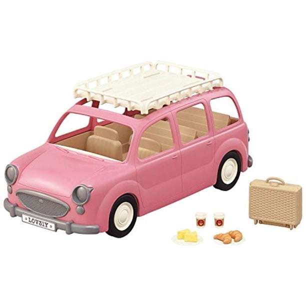 Furgoneta de pícnic familiar Calico Critters para muñecas, ¡vehículo de juguete con capacidad para hasta 10 figuras coleccionables!