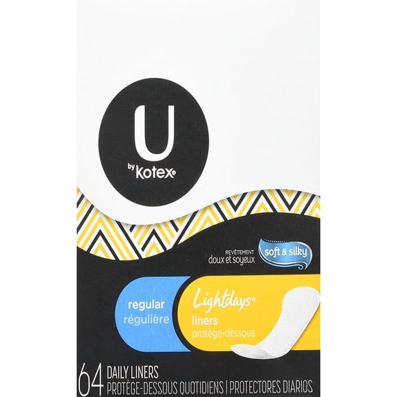 Pantalones en U de Kotex Natural Balance Lightdays Regular, 64 unidades