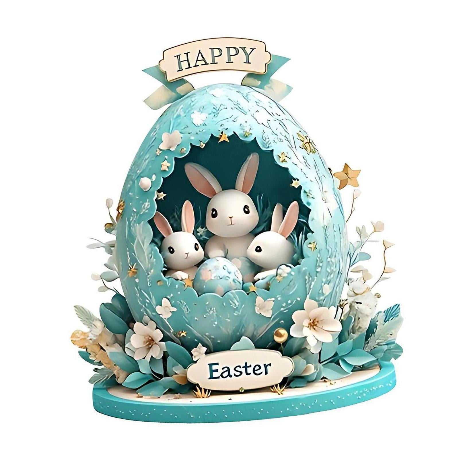 Bothyi - Letrero De Conejo De Pascua Acrílico 2d Con Base Para Gabinete De Festival De Oficina