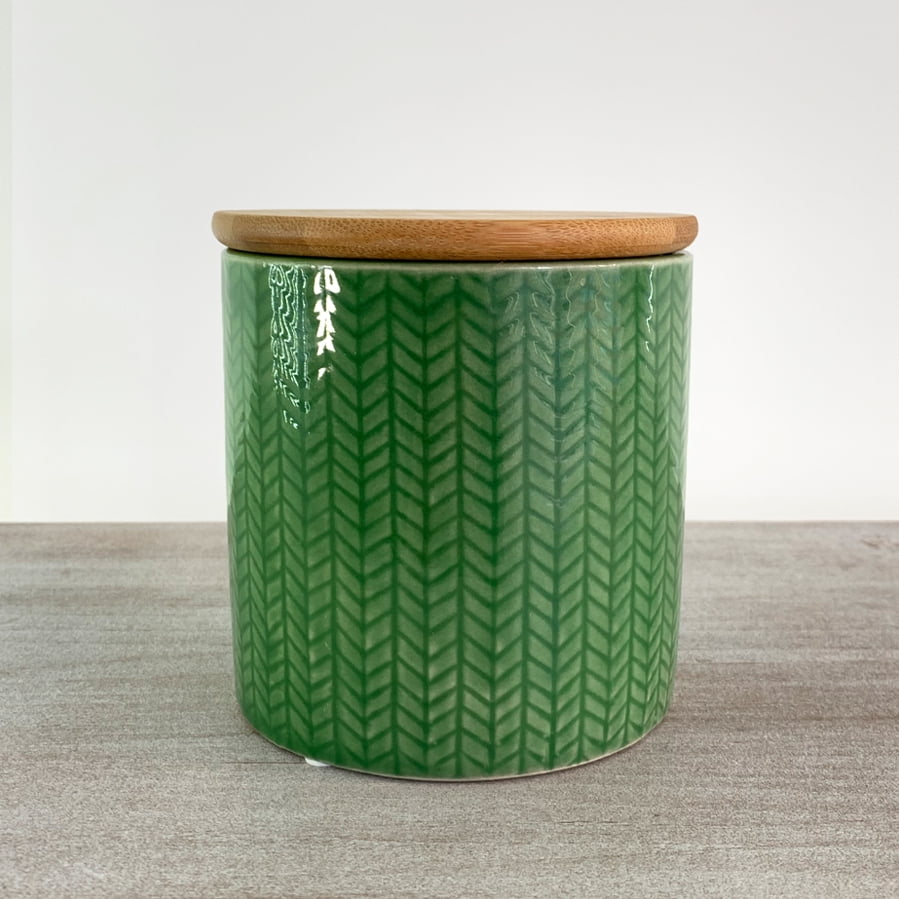 Colateral - Frasco Cerámica Verde Lineas