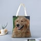 thumbnail image 2 of Golden Retriever Bolso de tela con estampado de lienzo para mujer, bolsa de compras reutilizable y estética, con cremallera interior, regalo para mujer, 35 × 40 cm., 2 of 6