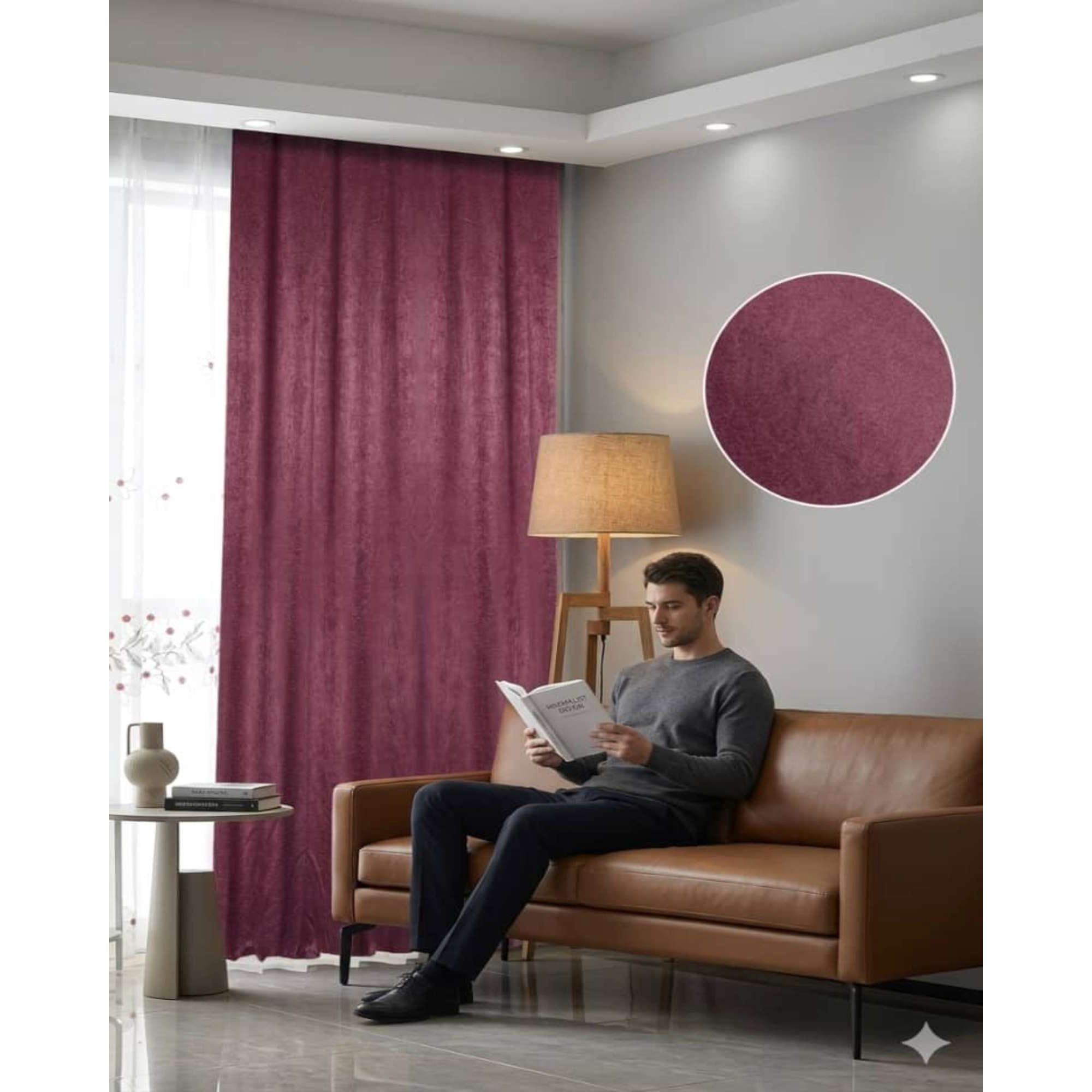 Mylhogar - Set 2 Cortinas Velvet Aterciopeladas Con Ojales 140x230 Cm