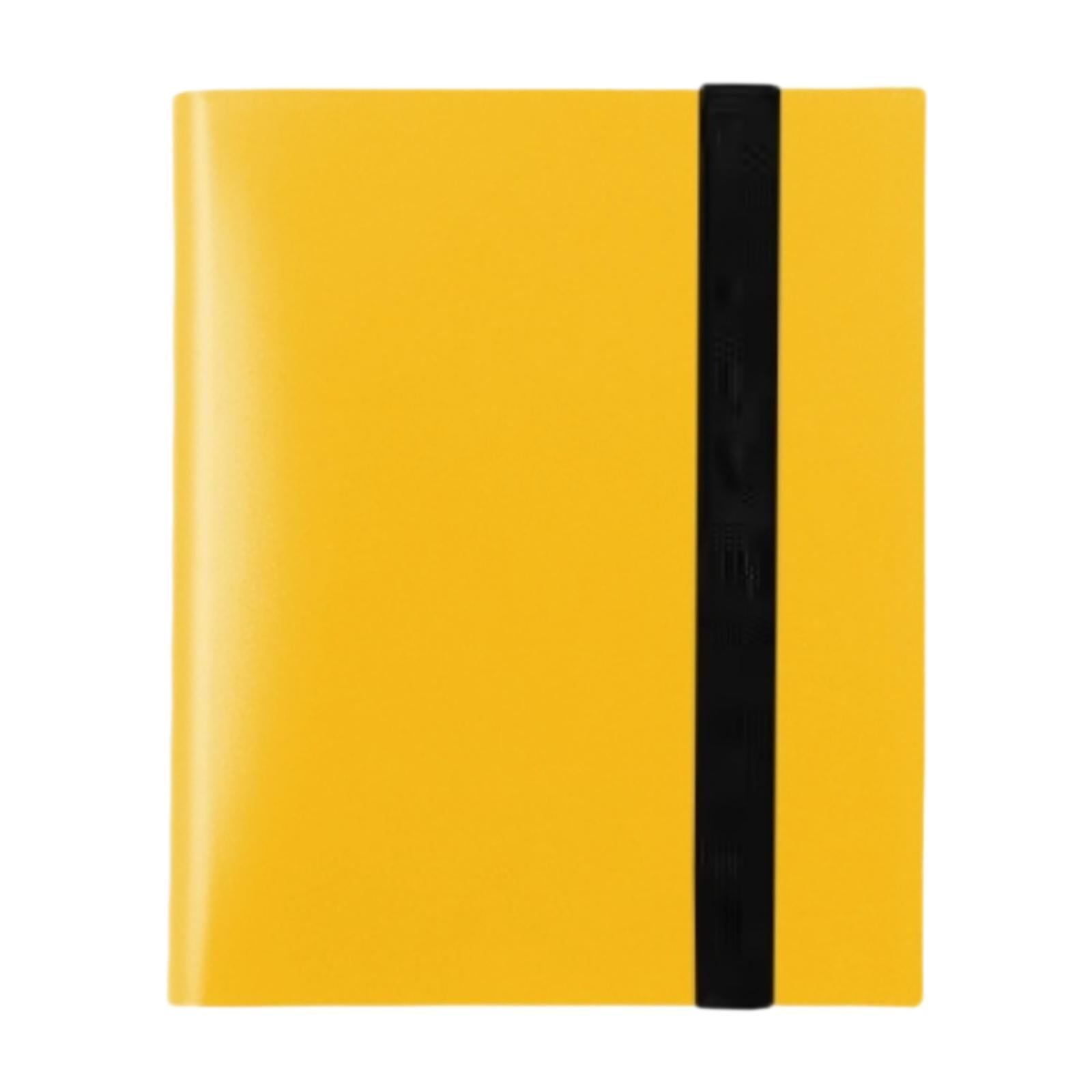 Magideal - Carpeta De Tarjetas Con 9 Bolsillos, Álbum De Colección De Tarjetas, Carpeta De Tarjetas Coleccionables De Carga Lateral, Carpeta De Tarjetas Deportiv Amarillo