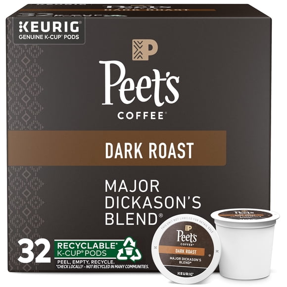 Cápsulas De Café Peets Dark Roast Mezcla Major Dickason 32 Unidades