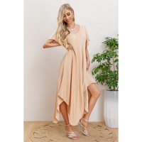 Likeshop - Maxi Vestido Largo Asimétrico Manga Corta Verano Premium 3320