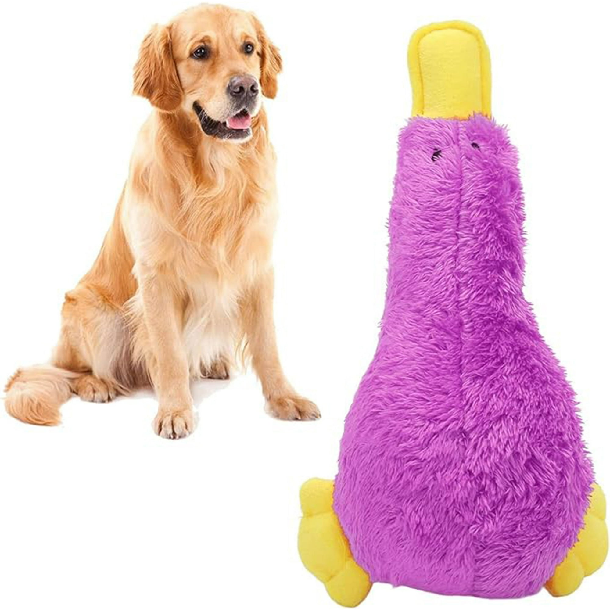 Veatool - Juguete De Felpa Con Forma De Pato, Interactivo, Emite Sonidos, Limpia Los Dientes, Masticable, Para Mascotas (morado)