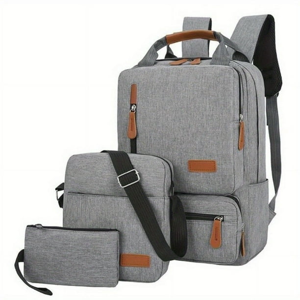 New Three-piece Backpack USB Large-capacity Compact Business Computer Bag Travel Bag Backpack