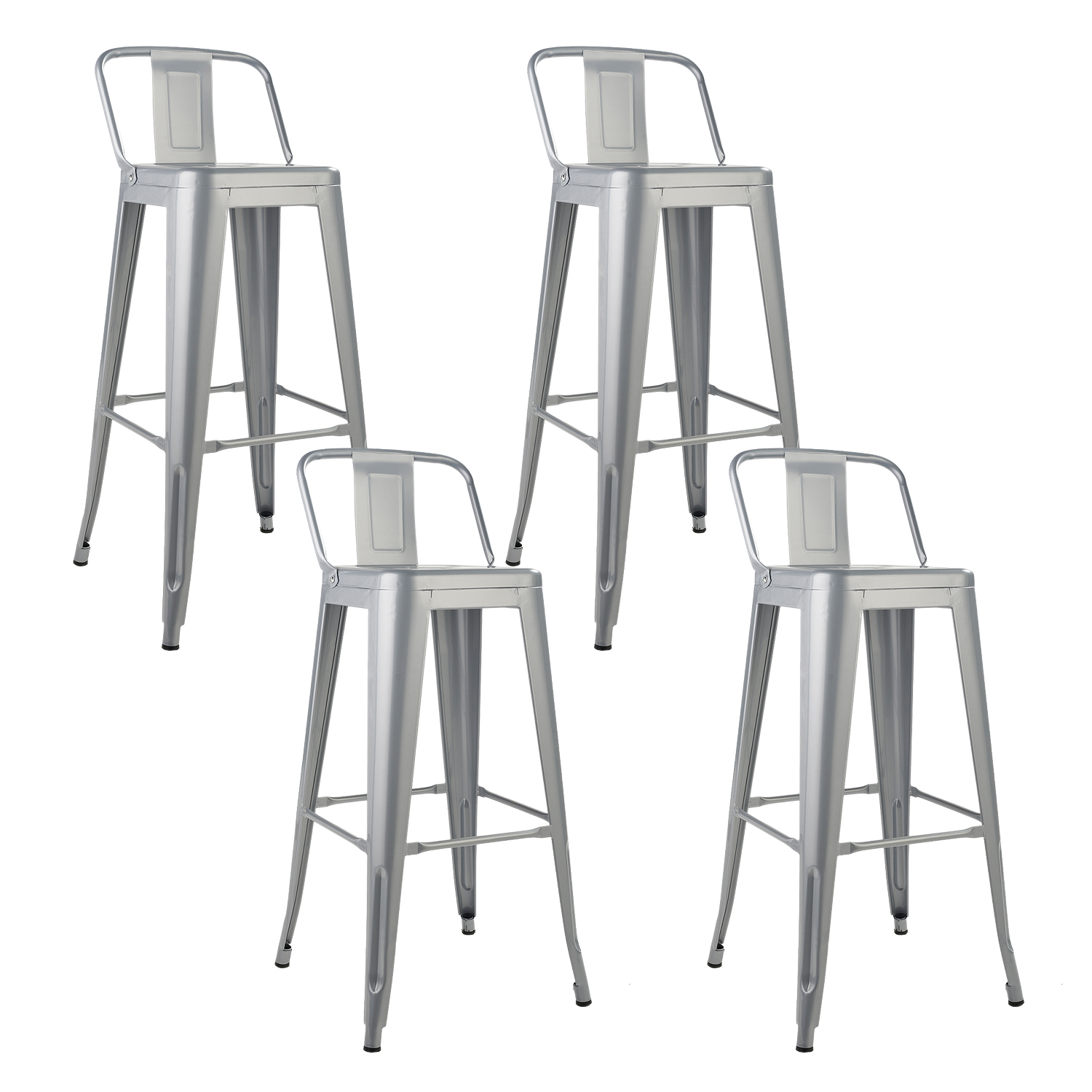 Novahus - Pack 4 Piso Taburete Tolix Con Respaldo