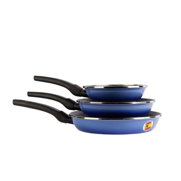 Set 3 Sartenes Antiadherentes 18 22 26cm Etai Blue Vitrex