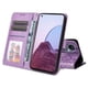 thumbnail image 4 of Funda tipo cartera FOXDOCK para OPPO Reno 8Z , diseño girasol en relieve, cuero PU, cierre magnético, soporte y tarjetero, 4 of 5