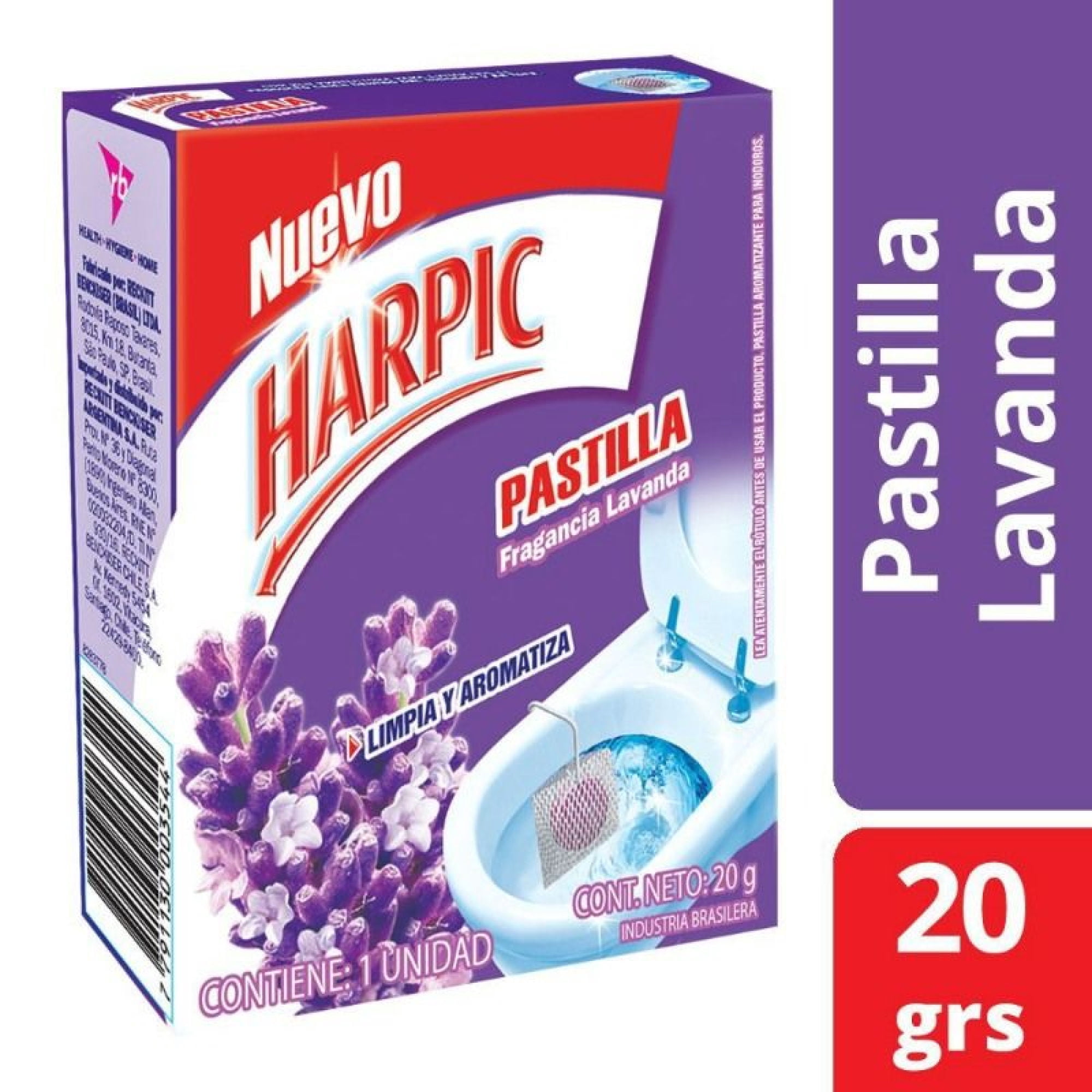 Pastilla Para Inodoro Lavanda Colgador Caja 20 g Harpic