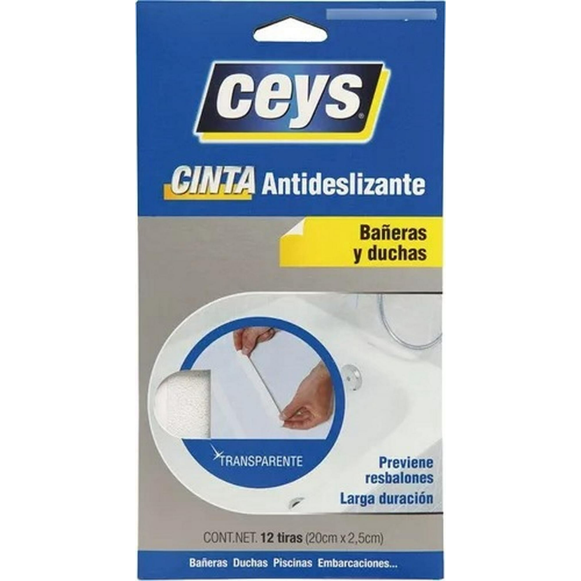 Cinta Antideslizante Para Bañeras Y Duchas Ceys 12 Tiras Blanco