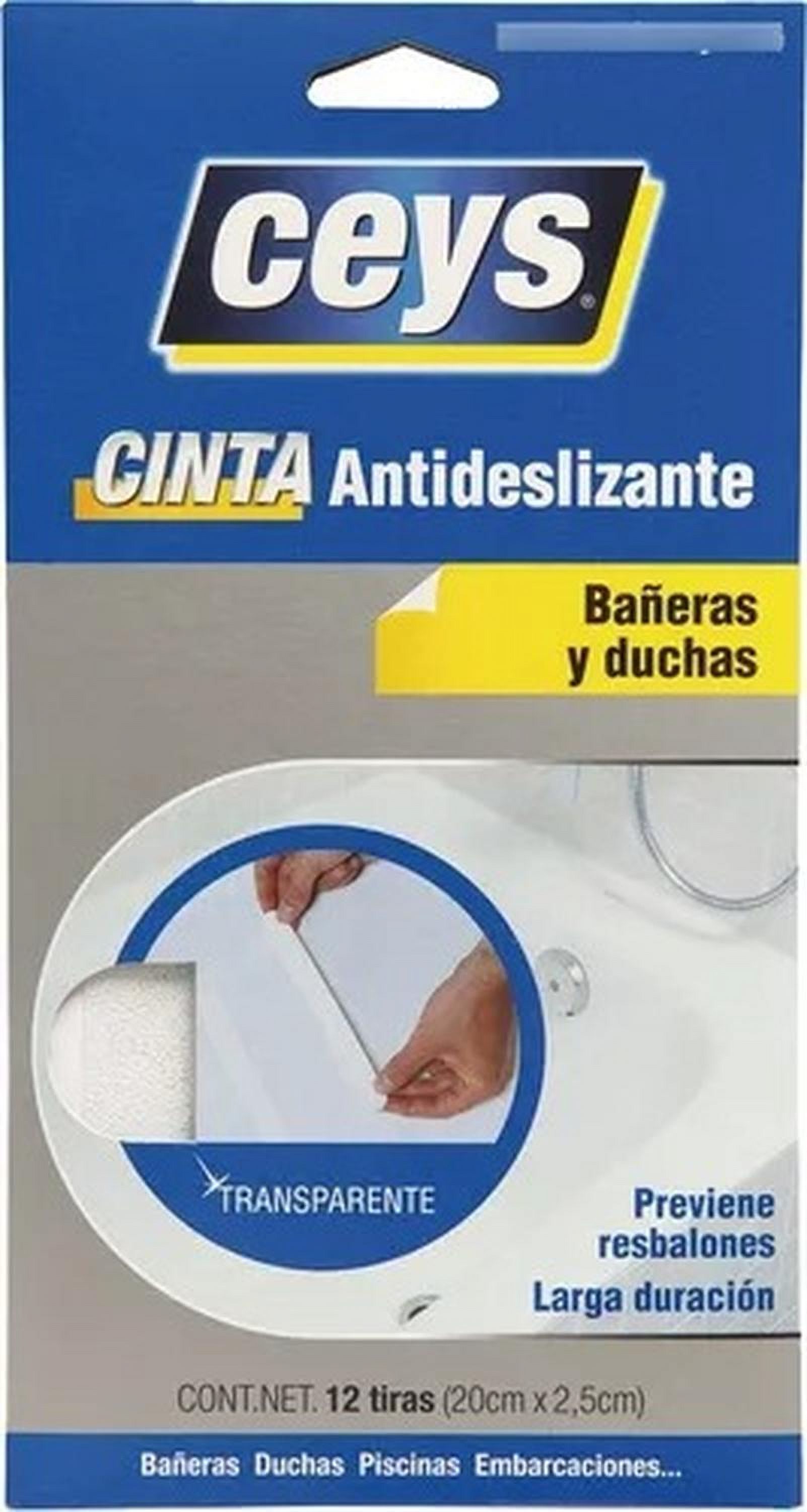 Cinta Antideslizante Para Bañeras Y Duchas Ceys 12 Tiras Blanco