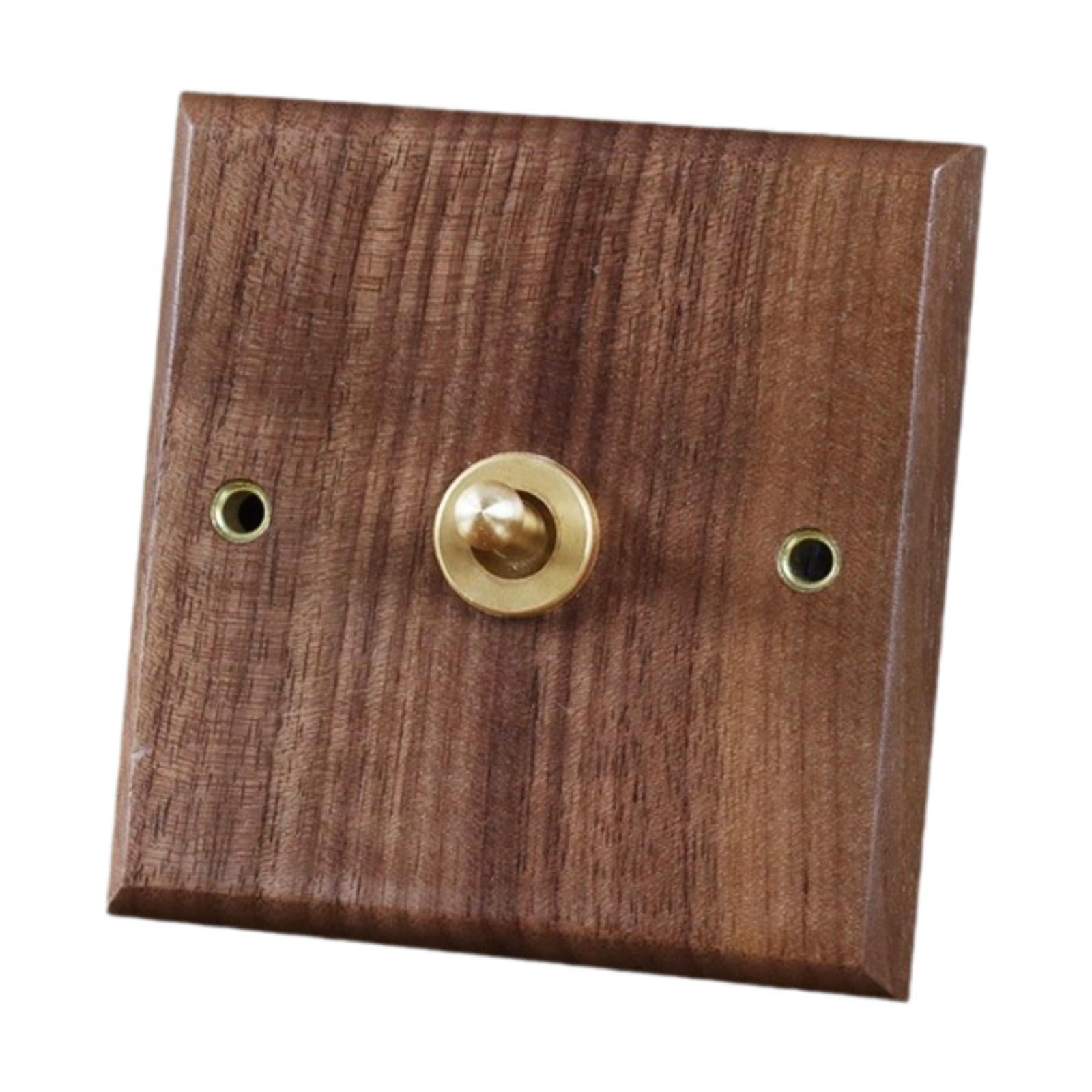 Bothyi - Placa De Interruptor De Iluminación De Madera, Interruptor De Palanca De Latón De Primera Calidad Para Bar, Cocina Y Oficina