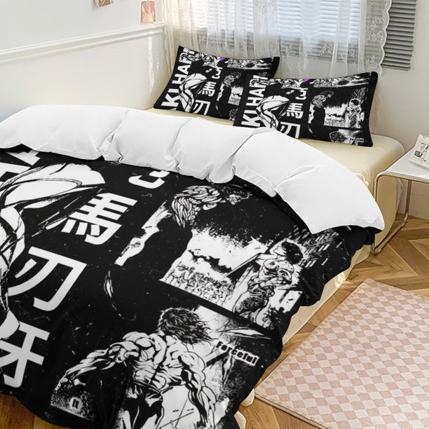 Baki The Grappler Anime Home Bed 3-piece Set Classic Japanese Anime Polyester Wash Student Dormitory Set