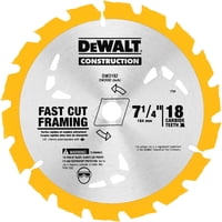 Hoja De Sierra Circular Dewalt Dw3192 18 Dientes 7 1/4 Pulgadas