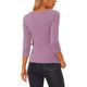 thumbnail image 3 of INSPIRE CHIC Blusa Fruncida para Mujer de Regreso a Clases con Botones Decorativos Cuello en V Manga 3/4 Top de Punto Sólido Gris Púrpura L, 3 of 6