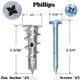 thumbnail image 2 of Anclajes para paneles de yeso Ansoon Zinc, autoperforantes y kit de tornillos, 50 unidades, 2 of 7