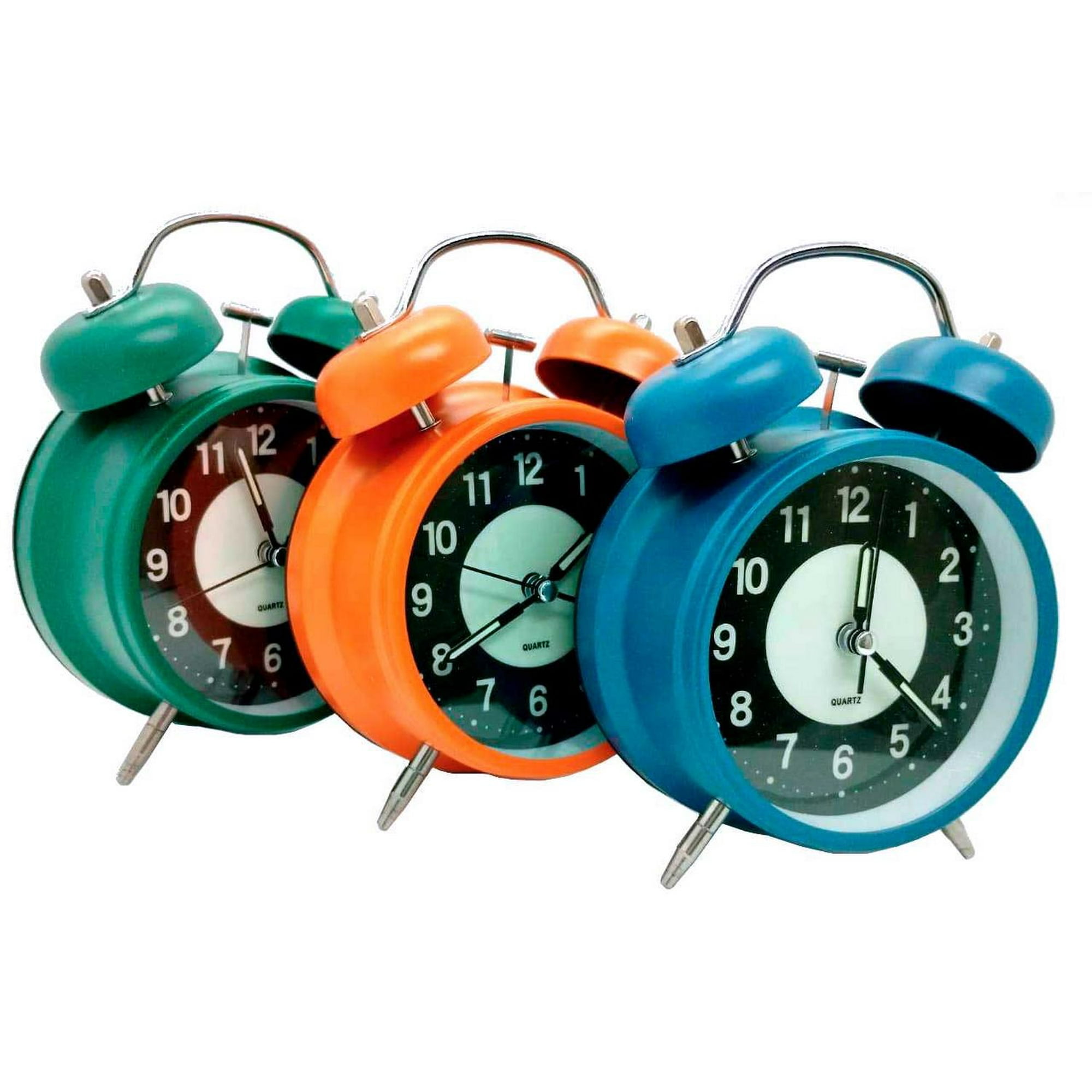 Gen - Reloj Vintage Campana Retro Campanilla Despertador Alarma Fuerte Multicolor