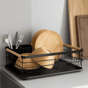 Mp - Secaplatos Escurridor Antioxidante De Acero Al Carbono Color Negro