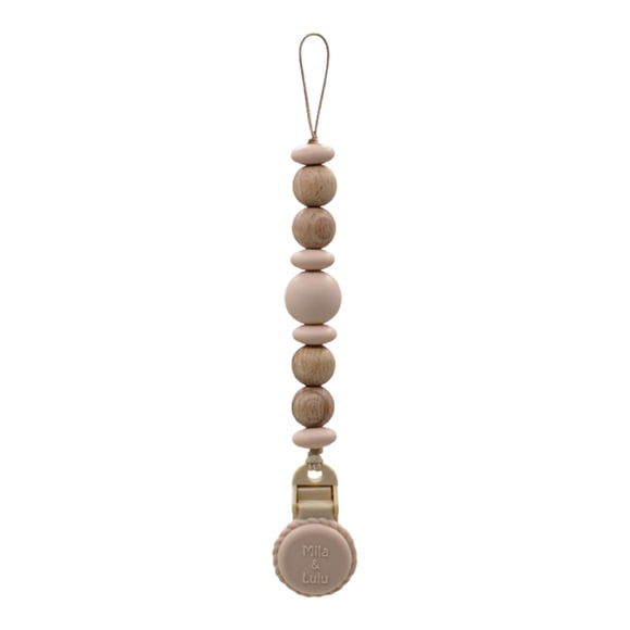 Pinza de silicona para chupetes Mila & Lulu, diseño sin metal, color beige