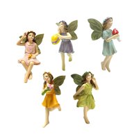 Magideal - 4 Piezas De Figuras De Casa De Hadas, Juego De Estatuas De Hadas, Decoración Para Tartas, Figuras Decorativas En Miniatura Para Casa Para Patio, Céspe , Multicolor, 3,5 Cm X 3 Cm X 7 Cm