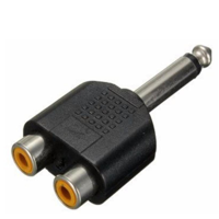 Titaniux - Adaptador 2 Rca Hembra A Plug 6.3 Mm Mono - Pb-L3