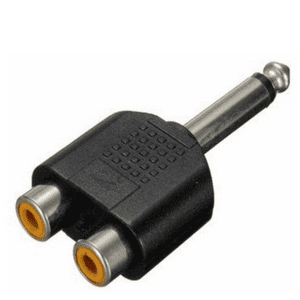 Titaniux - Adaptador 2 Rca Hembra A Plug 6.3 Mm Mono - Pb-L3