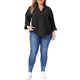 thumbnail image 2 of Blusa Texturizada con Cuello Alto y Manga Larga con Pestaña Enrollable para Mujer de Talla Grande de Agnes Orinda, con Bolsillo, 3X Negro, 2 of 6
