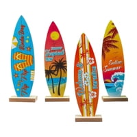Magideal - 4 Piezas De Decoración De Mesa Con Diseño De Tabla De Surf, Letrero De Bienvenida Al Paraíso, Adorno Para Fiesta De Surf De Verano, Centro De Mesa Con