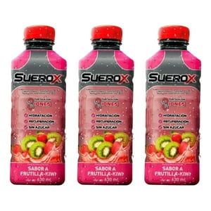 Pack Suerox Bebida Hidratante Sabor Frutilla-Kiwi 600Ml X3