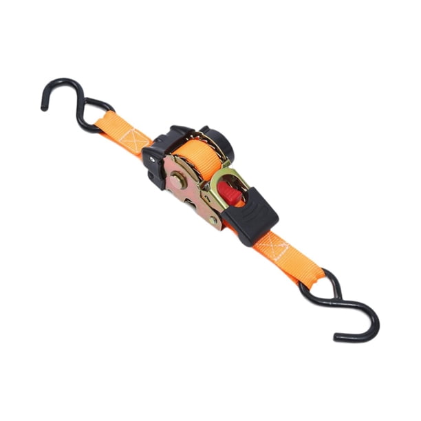 Correa Retráctil de Trinquete Retráctil Cinta Adhesiva Automática de Paquete Fácil de Usar con Correa de Atado Auto Retráctil para La Carga Del Camión Naranja