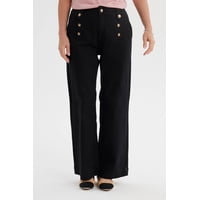 Fashionspark - Jeans Mujer Flare Botones Delantero Negro