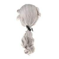 Ioensy - Peluca Colonial Suave Y Cómoda Disfraz De Cosplay Con Cola De Caballo Juez Abogado Peluca Gris