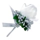 thumbnail image 1 of Estimulación Flor De Rosa Broche Pin De Ramillete De Boda Pin Blanco Y De Plata Gris, 1 of 5