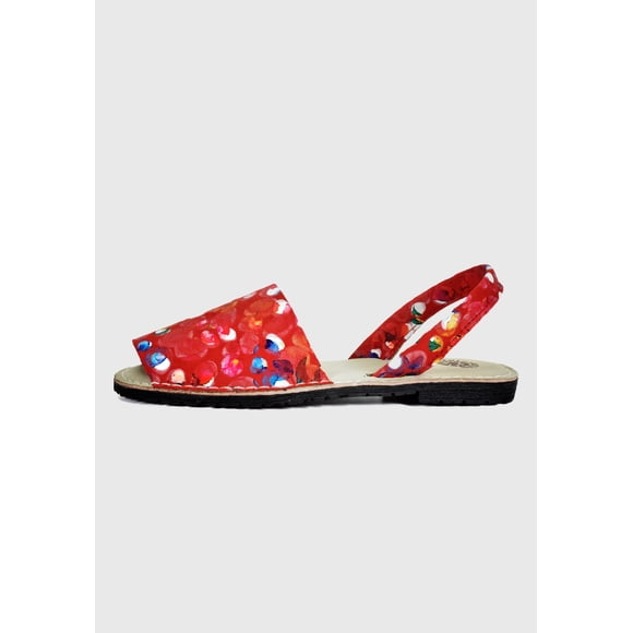 Sandalia Cuero Jistice Rojo